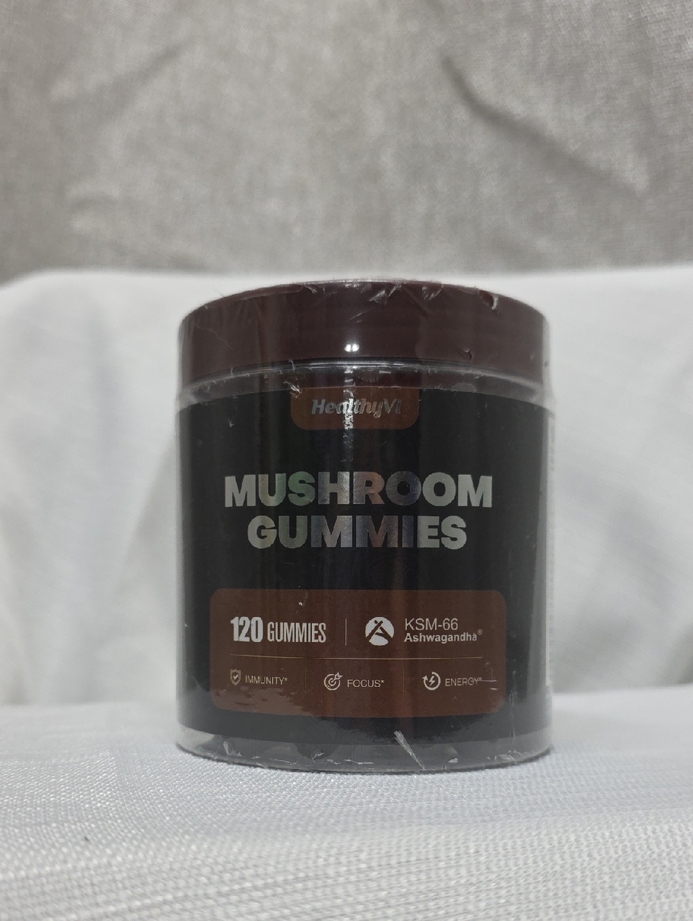 Brown Mushroom Gummies - 120 Count ASHWAGANDHA, Immunity, Focus, Energy